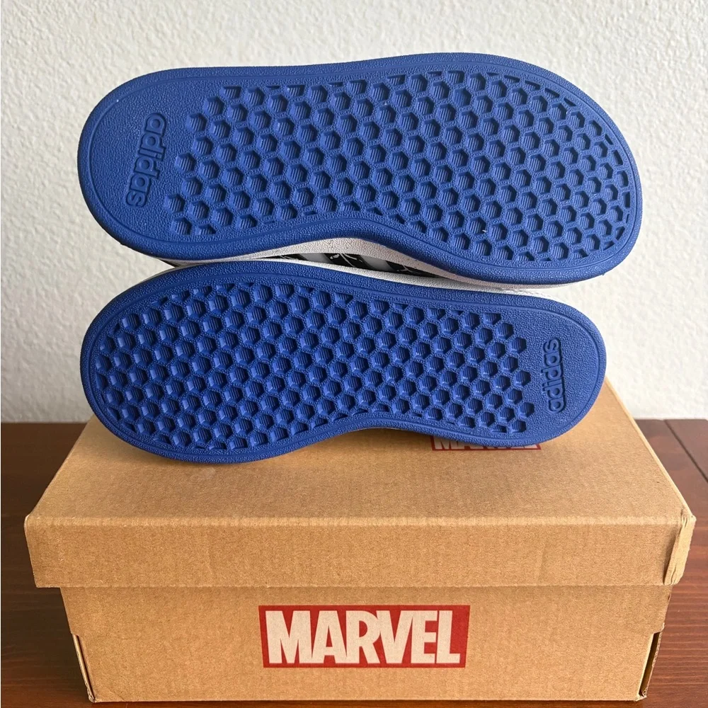 New adidas Kids White and Blue Spider-Man Sneakers - Picture 2 of 5